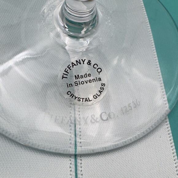 New Tiffany & Co. Diamond Point Champagne Flute Crystal Glass One W/ Box - Picture 3 of 10